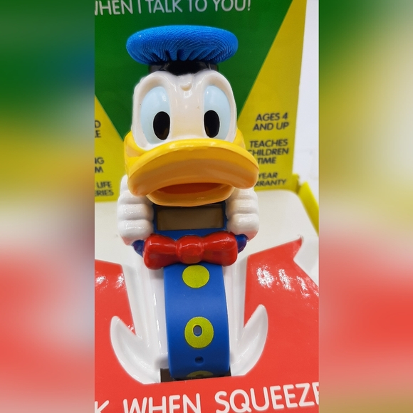 Vintage Disney Donald Duck Talking Time Retro 90s Watch Opened Sounds Fun NIB - Picture 2 of 6